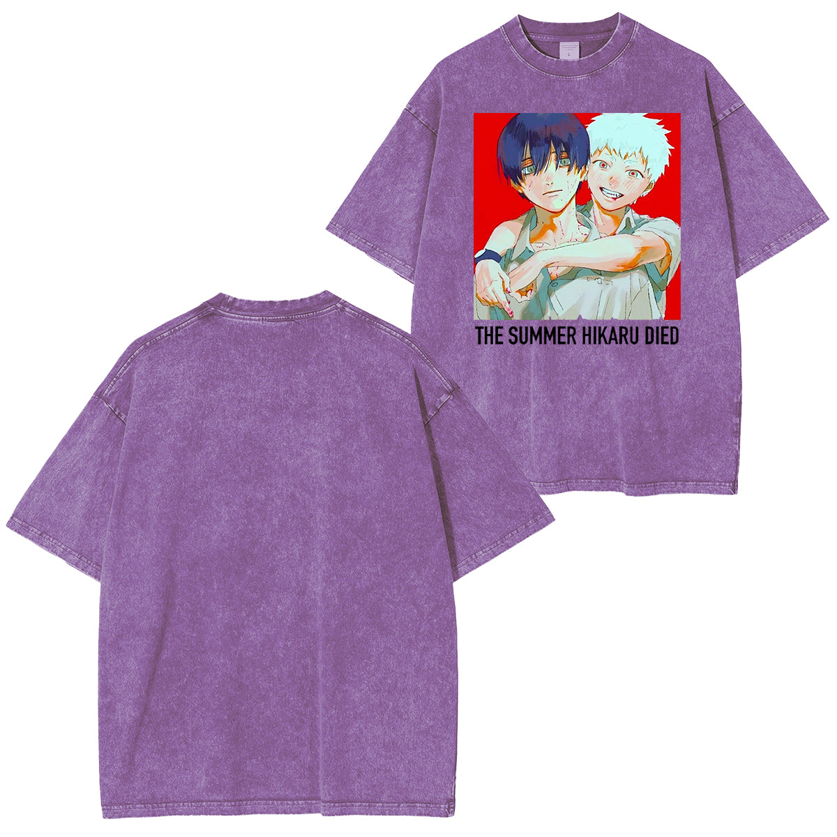 thesummerhikarudied:Camiseta con lavado retro doble de arte oficial de Hikaru y Yoshiki