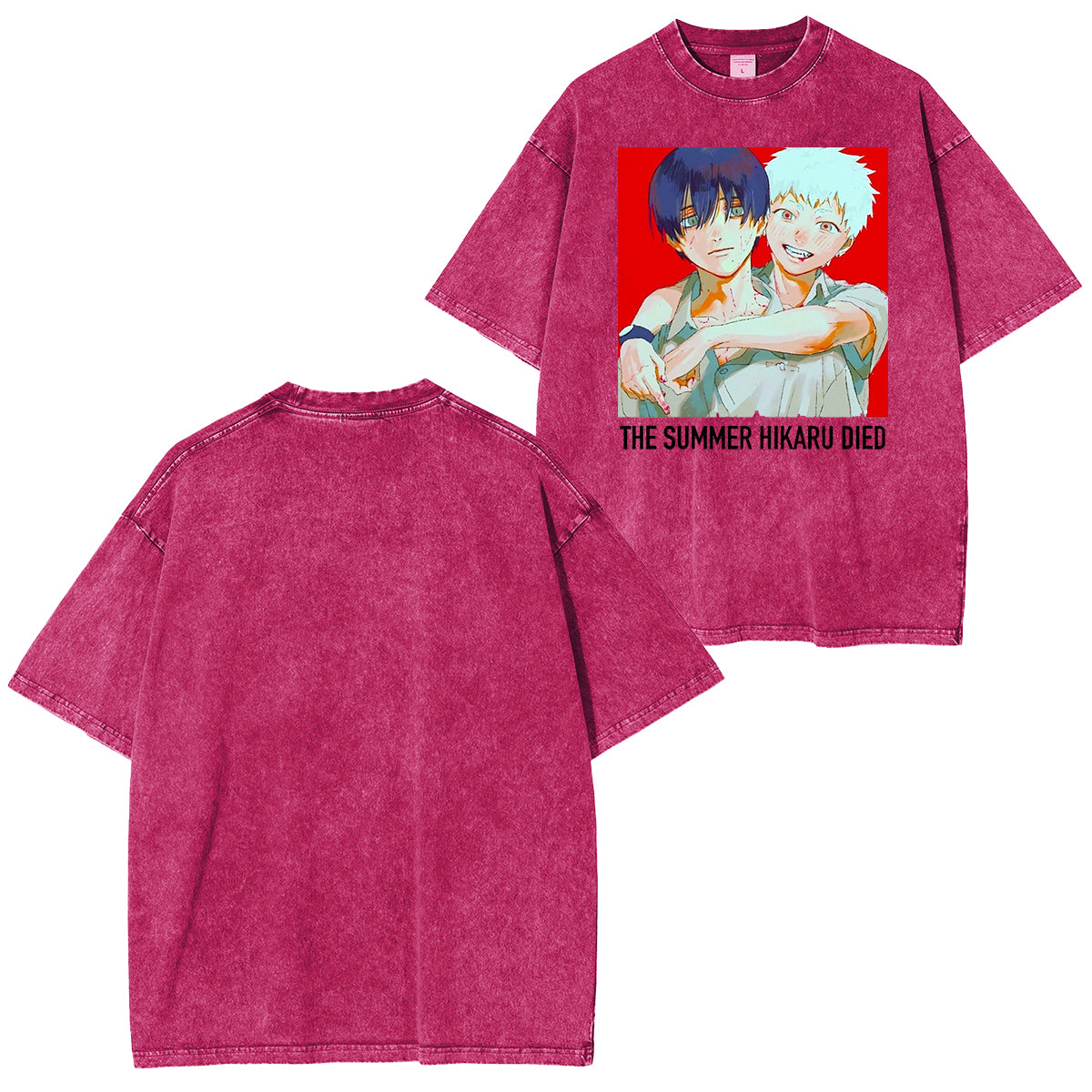 thesummerhikarudied:Camiseta con lavado retro doble de arte oficial de Hikaru y Yoshiki