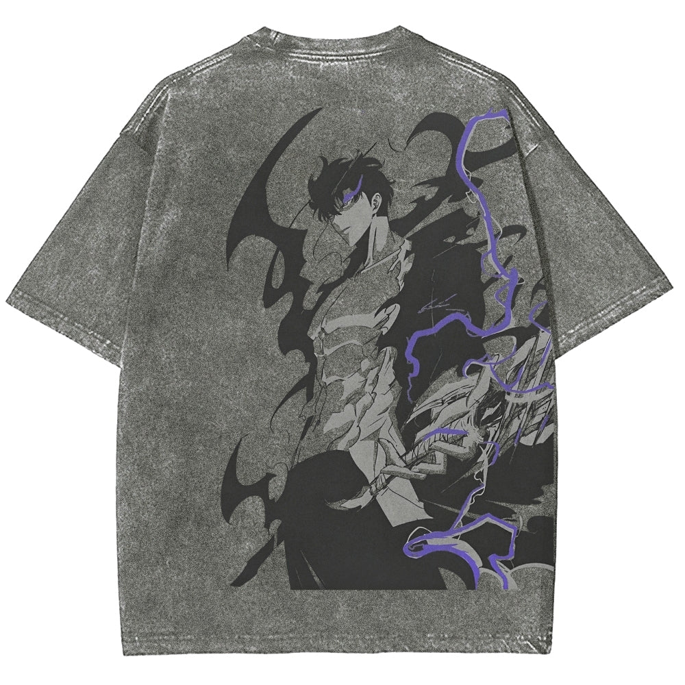 Camiseta Unisex Lavada Shadow Monarch Estampada