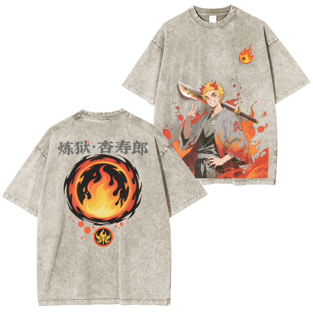Camiseta Anime de Rengoku Kyojuro de Demon Slayer