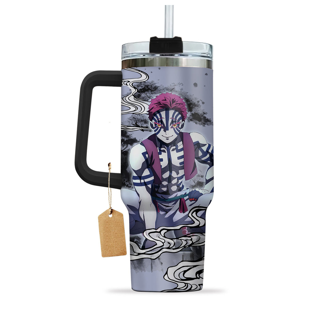 Demon Slayer Akaza 30oz or 40oz Stainless Steel Tumbler With Handle HG