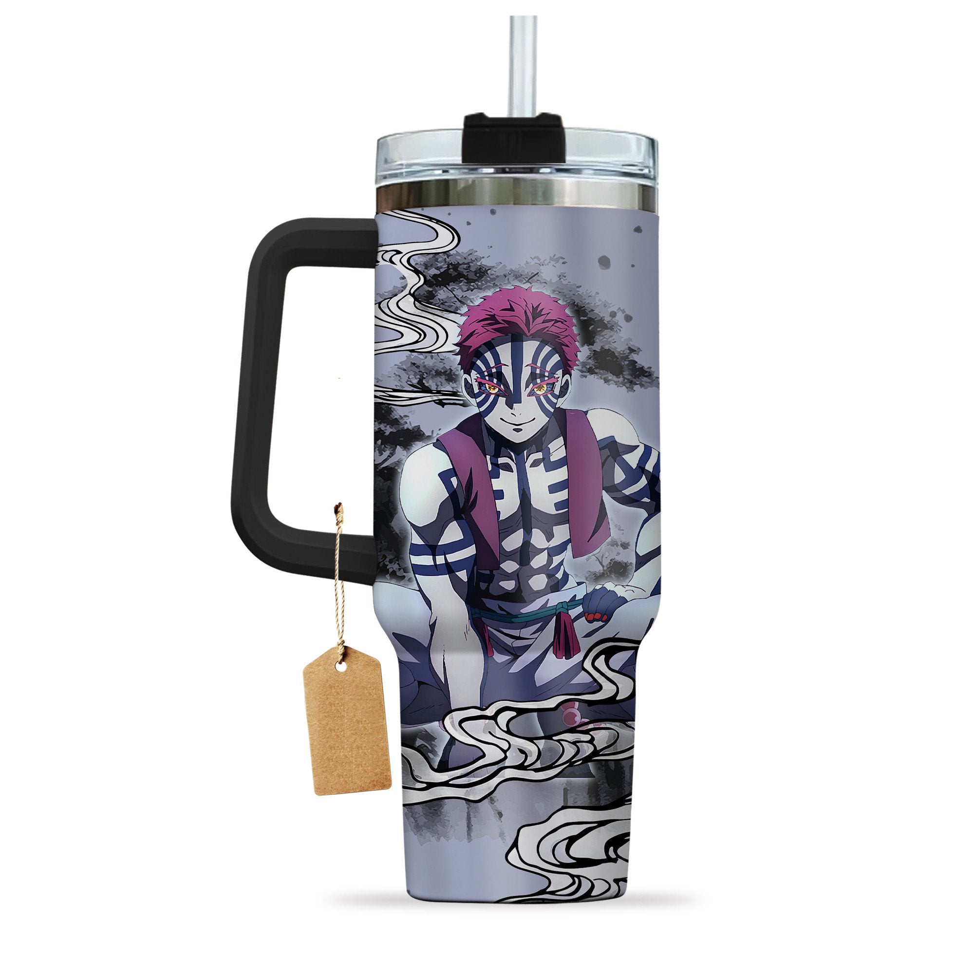 Demon Slayer Akaza 30oz or 40oz Stainless Steel Tumbler With Handle HG