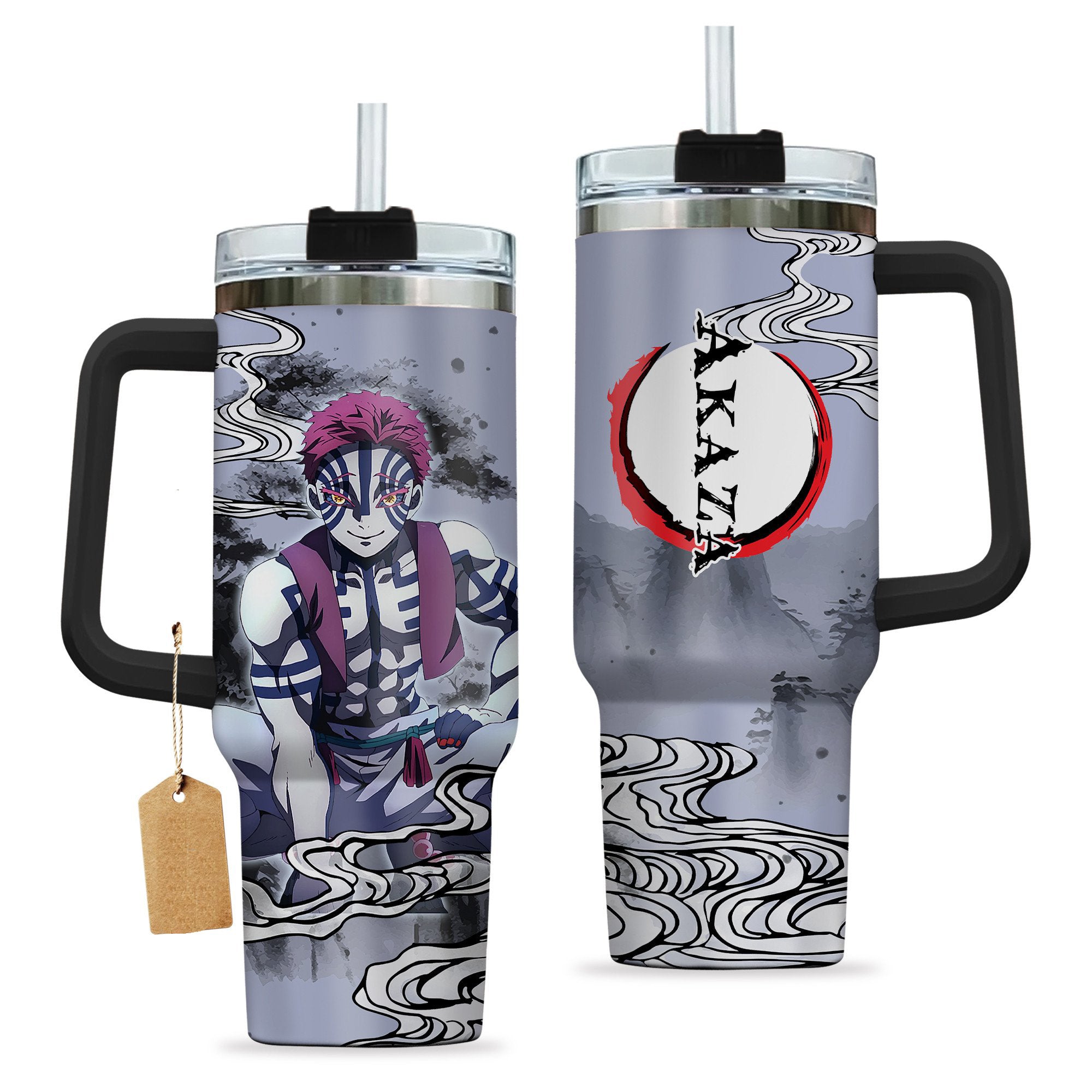 Demon Slayer Akaza 30oz or 40oz Stainless Steel Tumbler With Handle HG