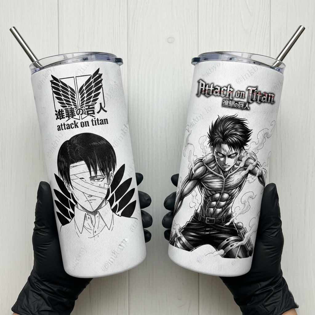 Attack on Titan Themed engraved Stanley Tumbler Cup