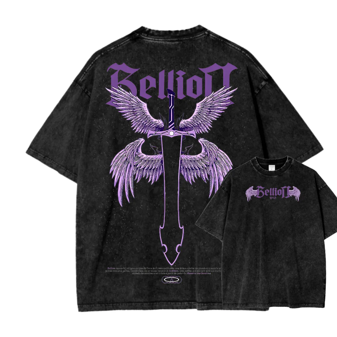 Sung Jin-Woo Solo Leveling Anime Double Printed Oversize Lightweight Acid Washed Tee-Limited Edition