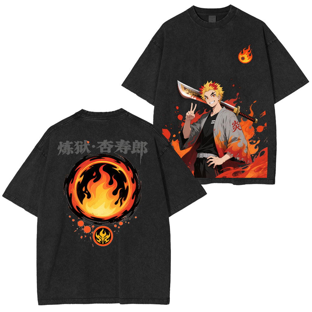 Camiseta Anime de Rengoku Kyojuro de Demon Slayer