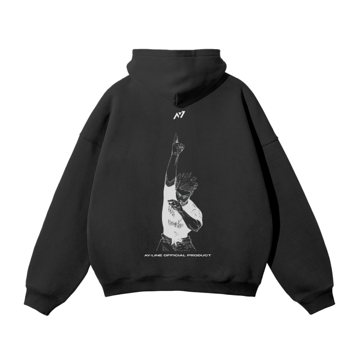 Sweat à capuche Hollow Purple Streetwear noir