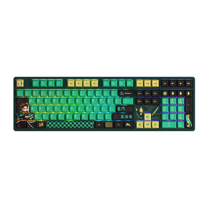 Clavier mécanique RVB remplaçable à chaud multi-modes Demon Slayer Tanjirou 5108B Plus (Akko V3 Cream Yellow Pro)