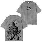 T-shirt en coton délavé My Hero Academia double imprimé oversize anime mangaT-shirt en coton délavé double imprimé oversize anime manga