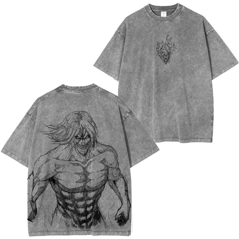 Camiseta Unisex Ataque a los Titanes Vintage Lavada