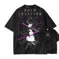 Camiseta unisex lavada estampada de Solo Leveling