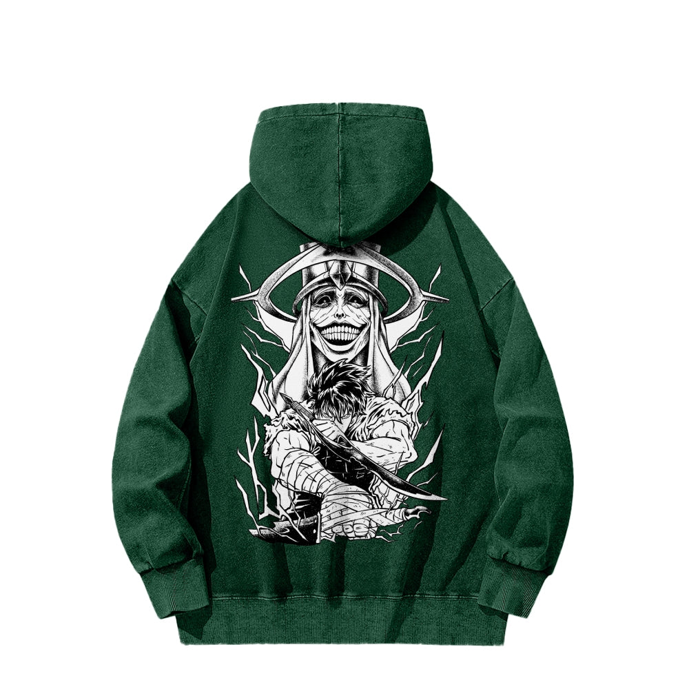 Sweat à capuche délavé Solo Leveling
