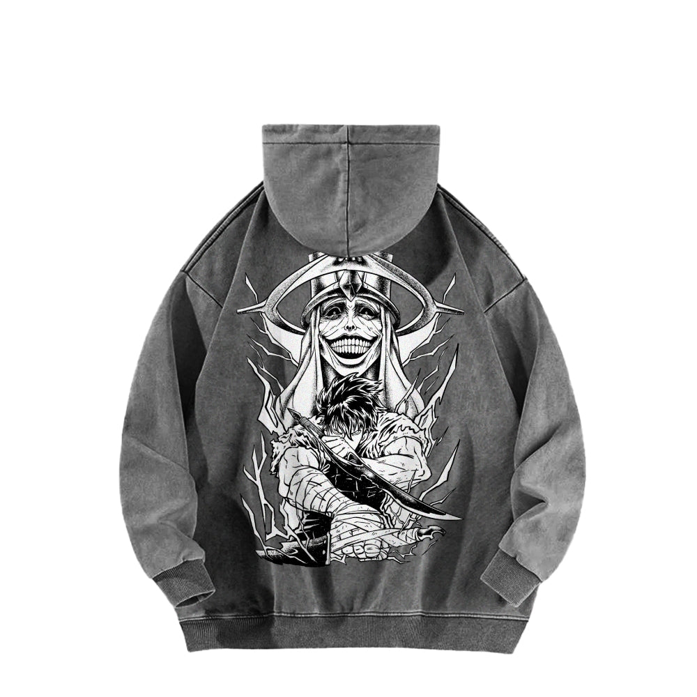 Sweat à capuche délavé Solo Leveling