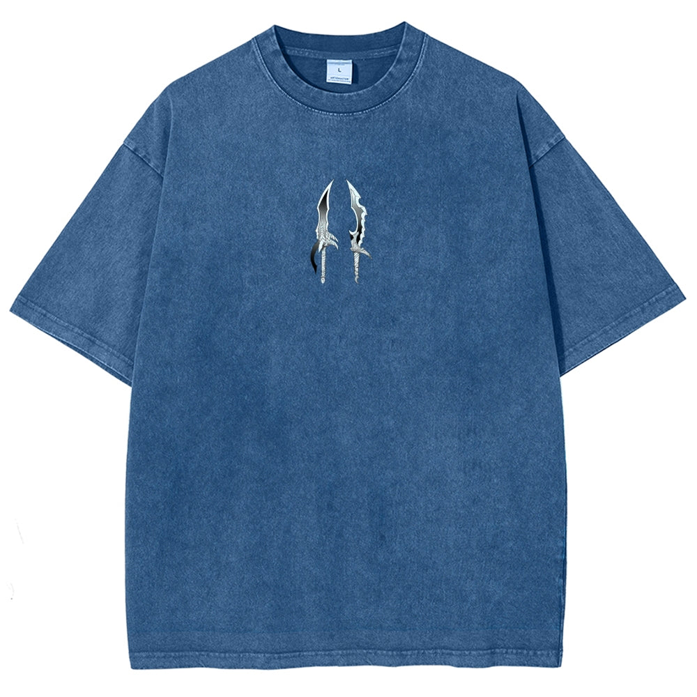 Camiseta Lavada de Ajuste Unisex Solo Leveling
