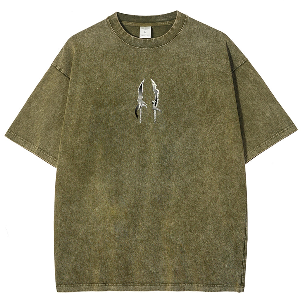 Camiseta Lavada de Ajuste Unisex Solo Leveling