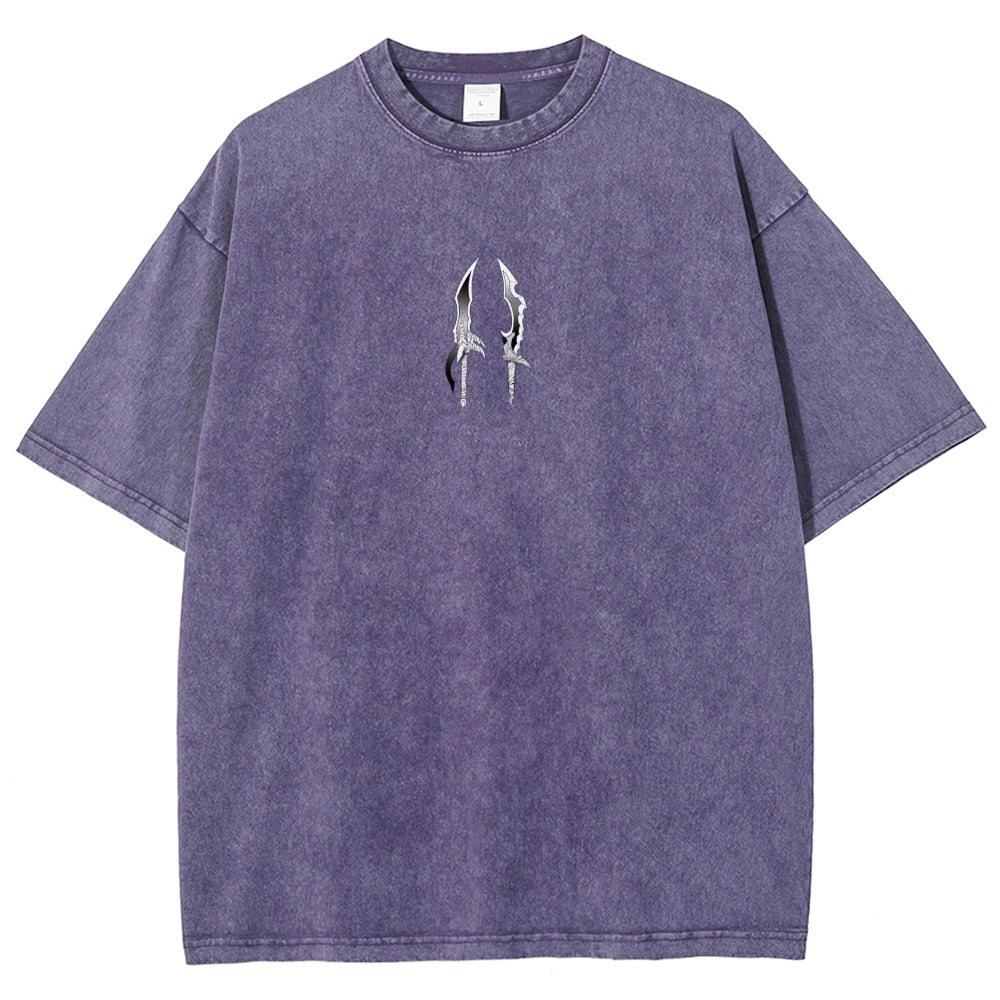 Camiseta Lavada de Ajuste Unisex Solo Leveling