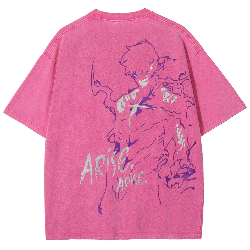 T-shirt délavé coupe unisexe Solo Leveling 2501009734