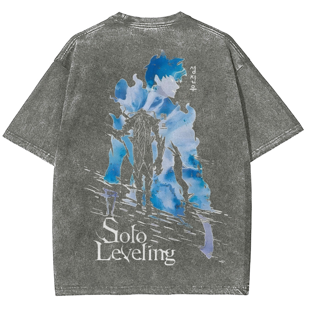 Camiseta unisex de corte lavado Solo Leveling 2501009737