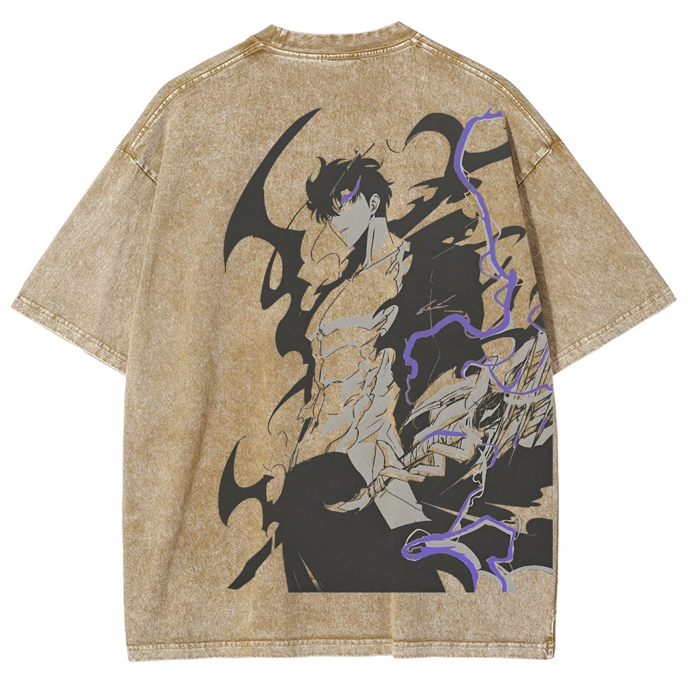 solo leveling Unisex Fit Washed T-Shirt 2501009739