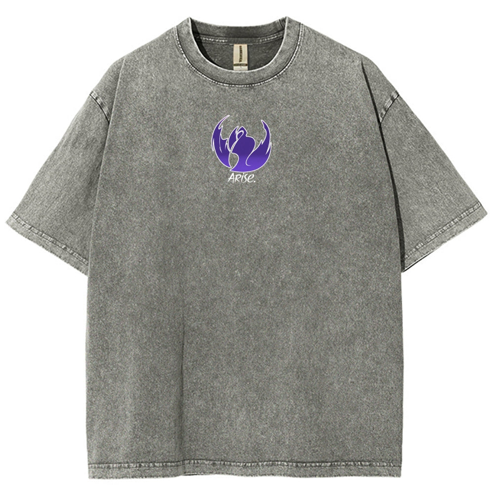 Camiseta lavada Solo-Leveling Ahjin Guild Streetwear