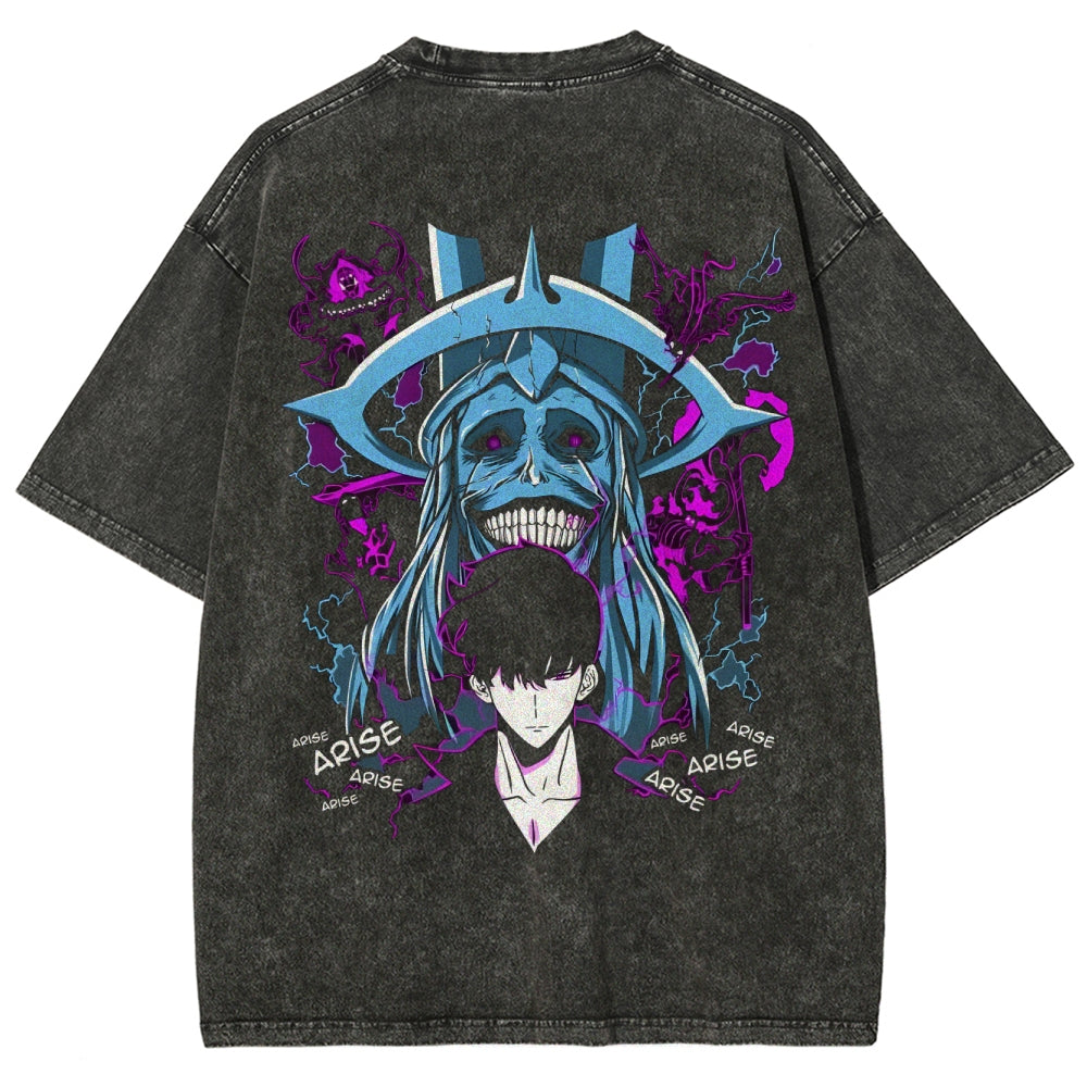 T-shirt unisexe délavé Solo-Leveling Guilde Ahjin