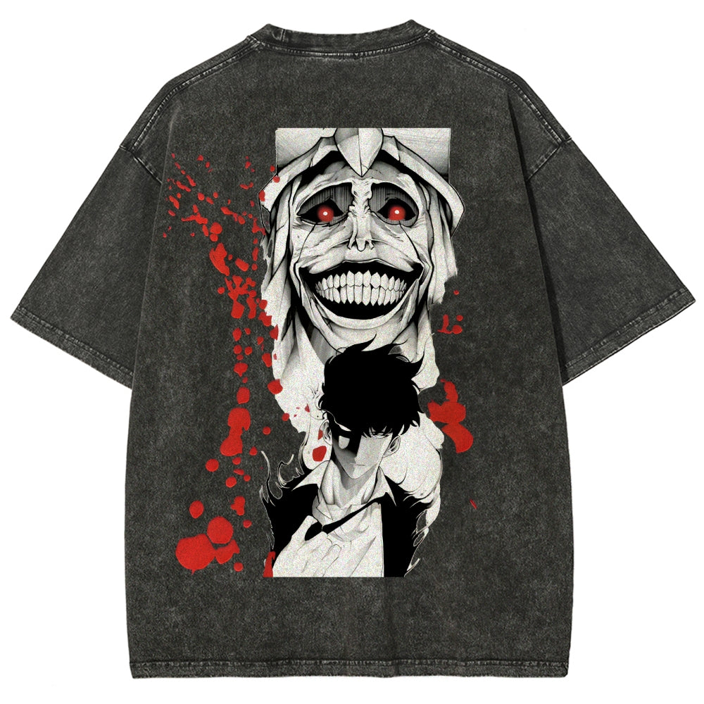 Camiseta lavada de ajuste unisex Solo Leveling