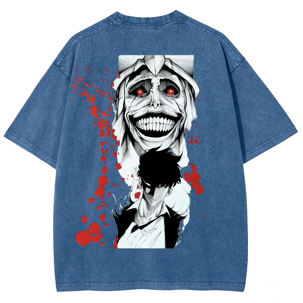 Camiseta lavada de ajuste unisex Solo Leveling