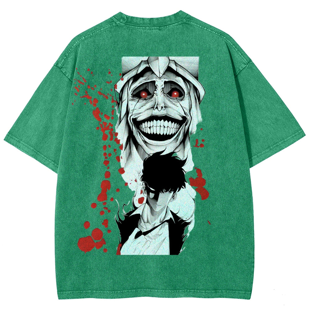 Camiseta lavada de ajuste unisex Solo Leveling