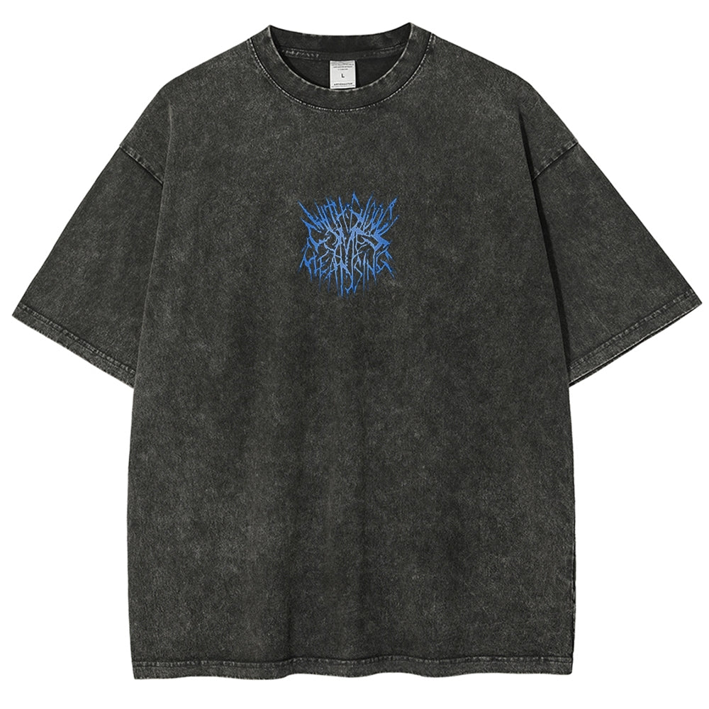 Camiseta lavada unisex de corte holgado Solo Leveling 2502004256