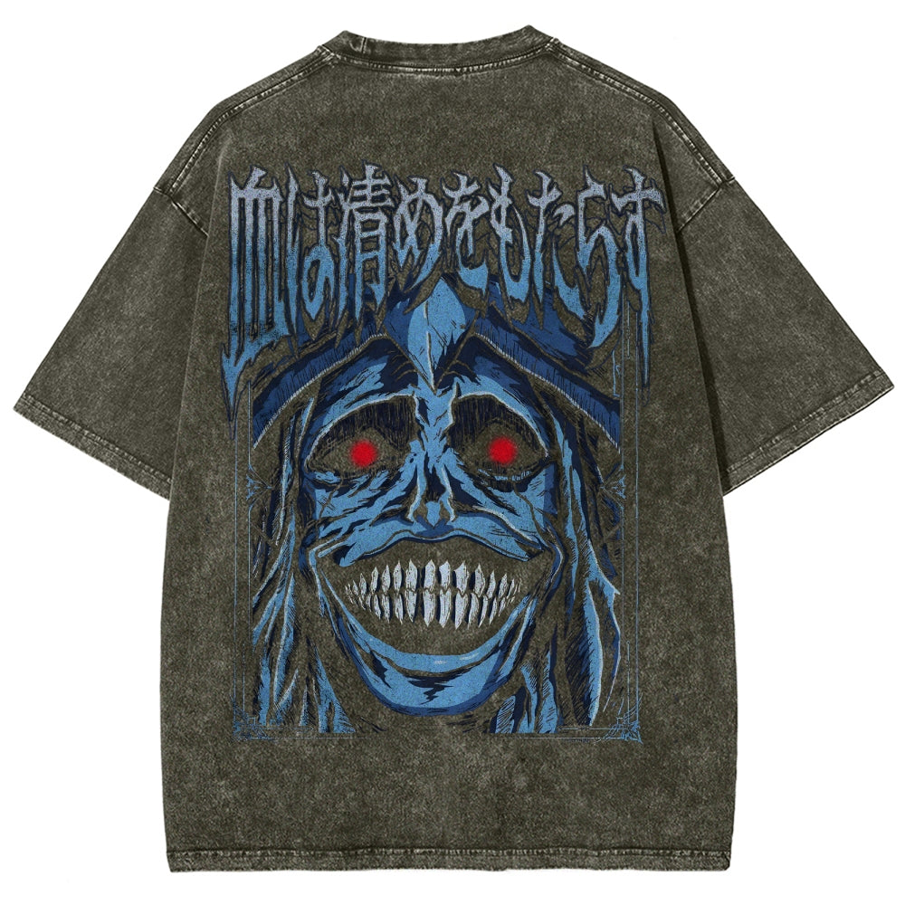 Camiseta lavada unisex de corte holgado Solo Leveling 2502004256