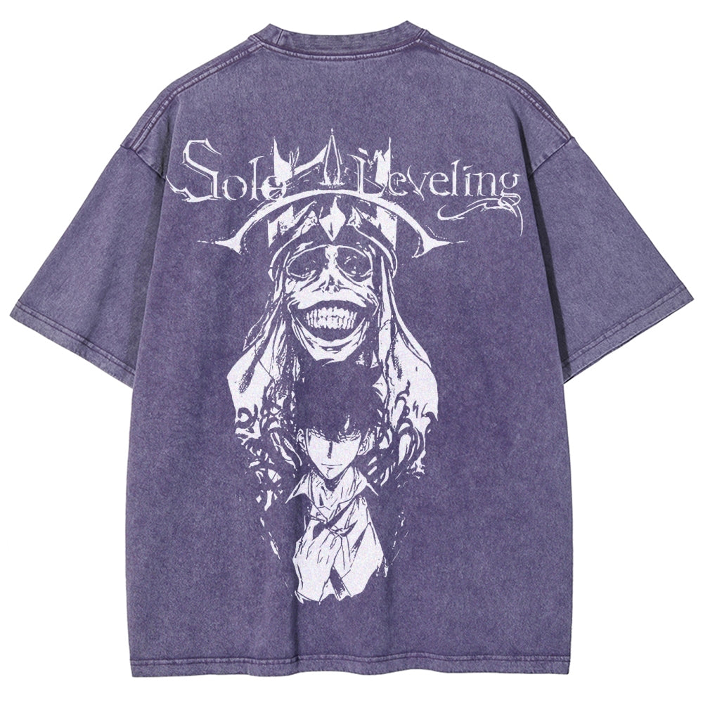 solo leveling Unisex Fit Washed T-Shirt 2502004280