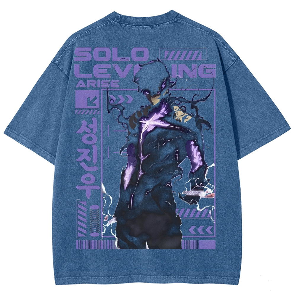 solo leveling Unisex Fit Washed T-Shirt 2502007460