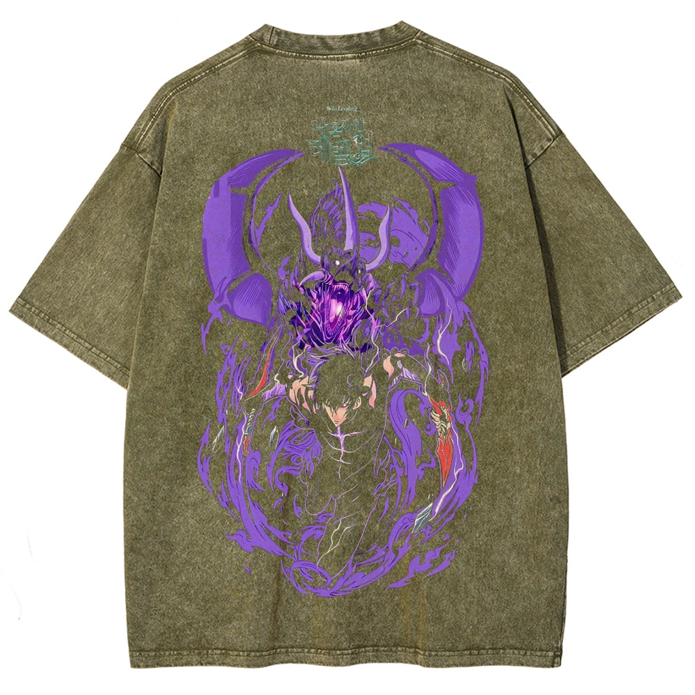 solo leveling Unisex Fit Washed T-Shirt 2502007467