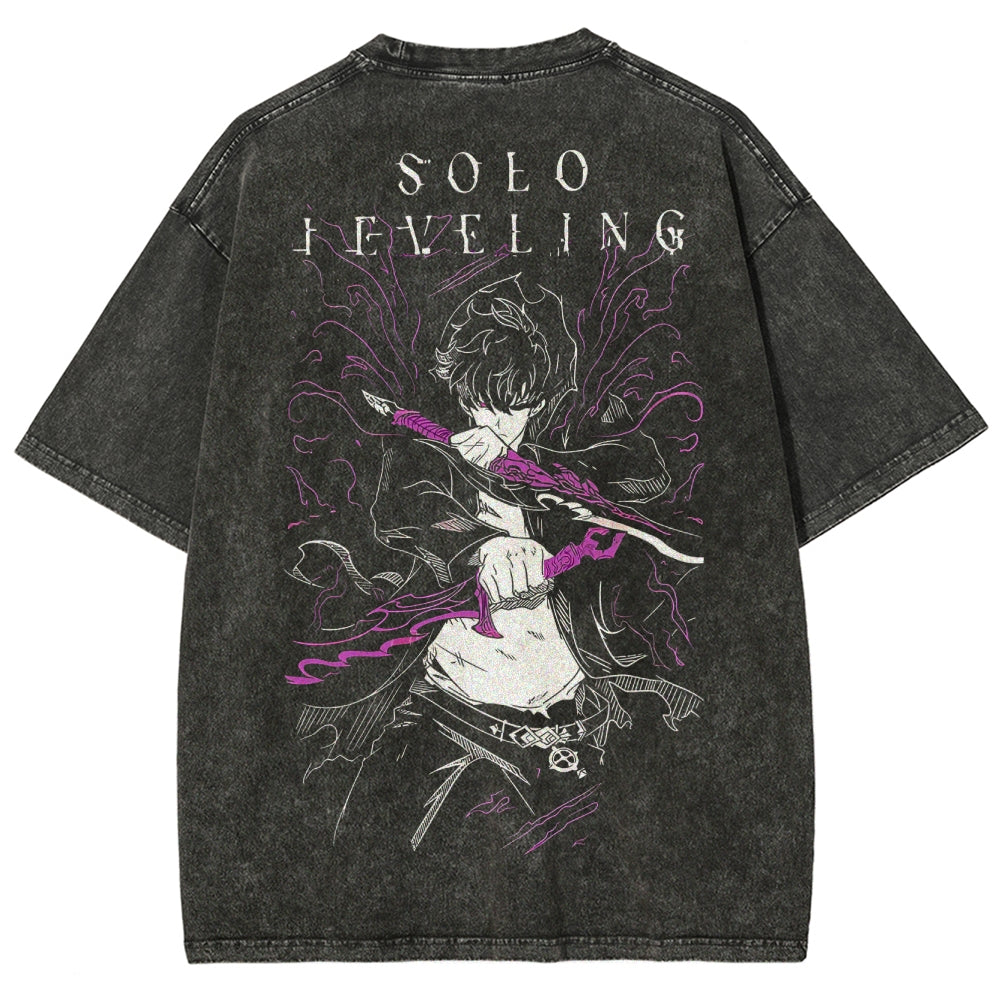 solo leveling Camiseta Lavada de Ajuste Unisex 2502007475