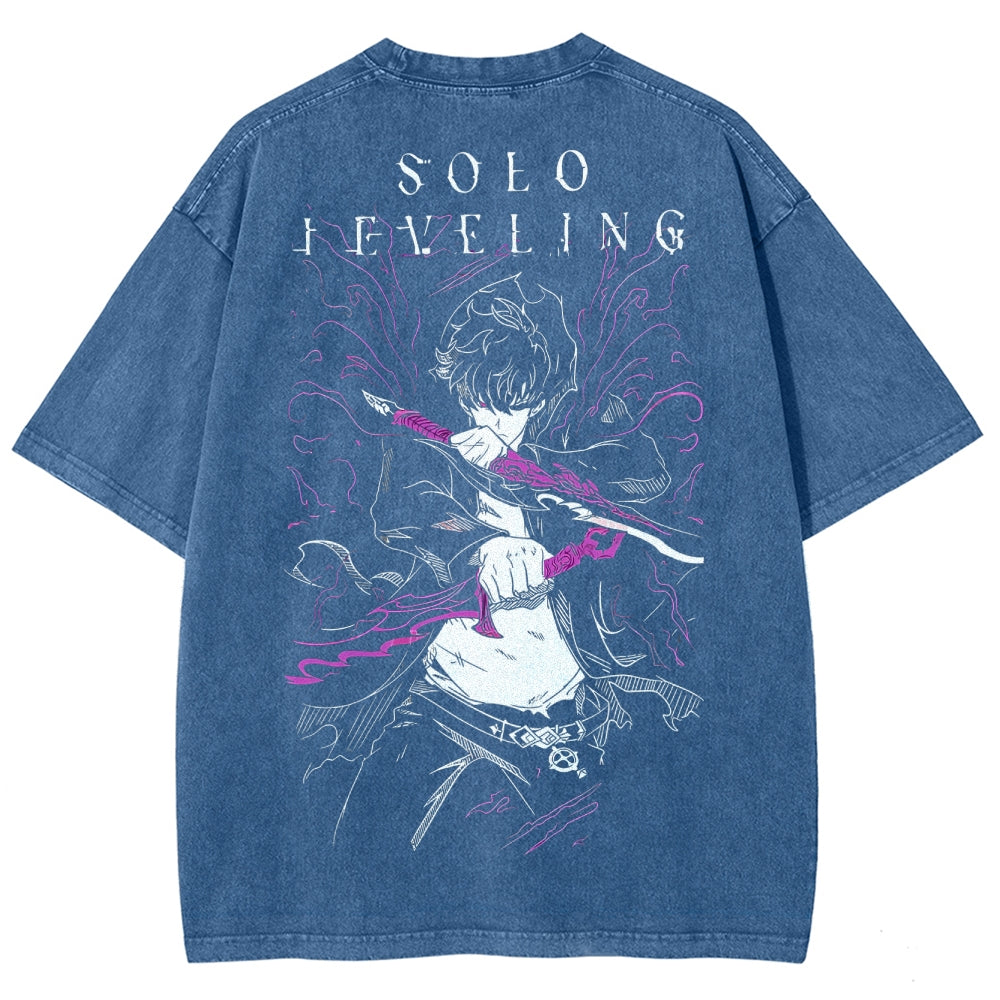 solo leveling Camiseta Lavada de Ajuste Unisex 2502007475