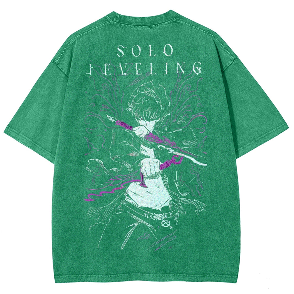 solo leveling Camiseta Lavada de Ajuste Unisex 2502007475