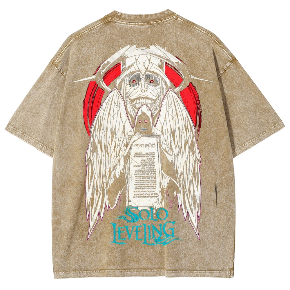 solo leveling Unisex Fit Washed T-Shirt 2502007479