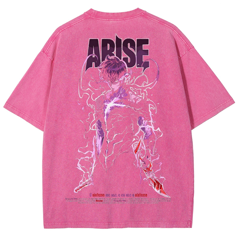 solo leveling Unisex Fit Washed T-Shirt 2502007499