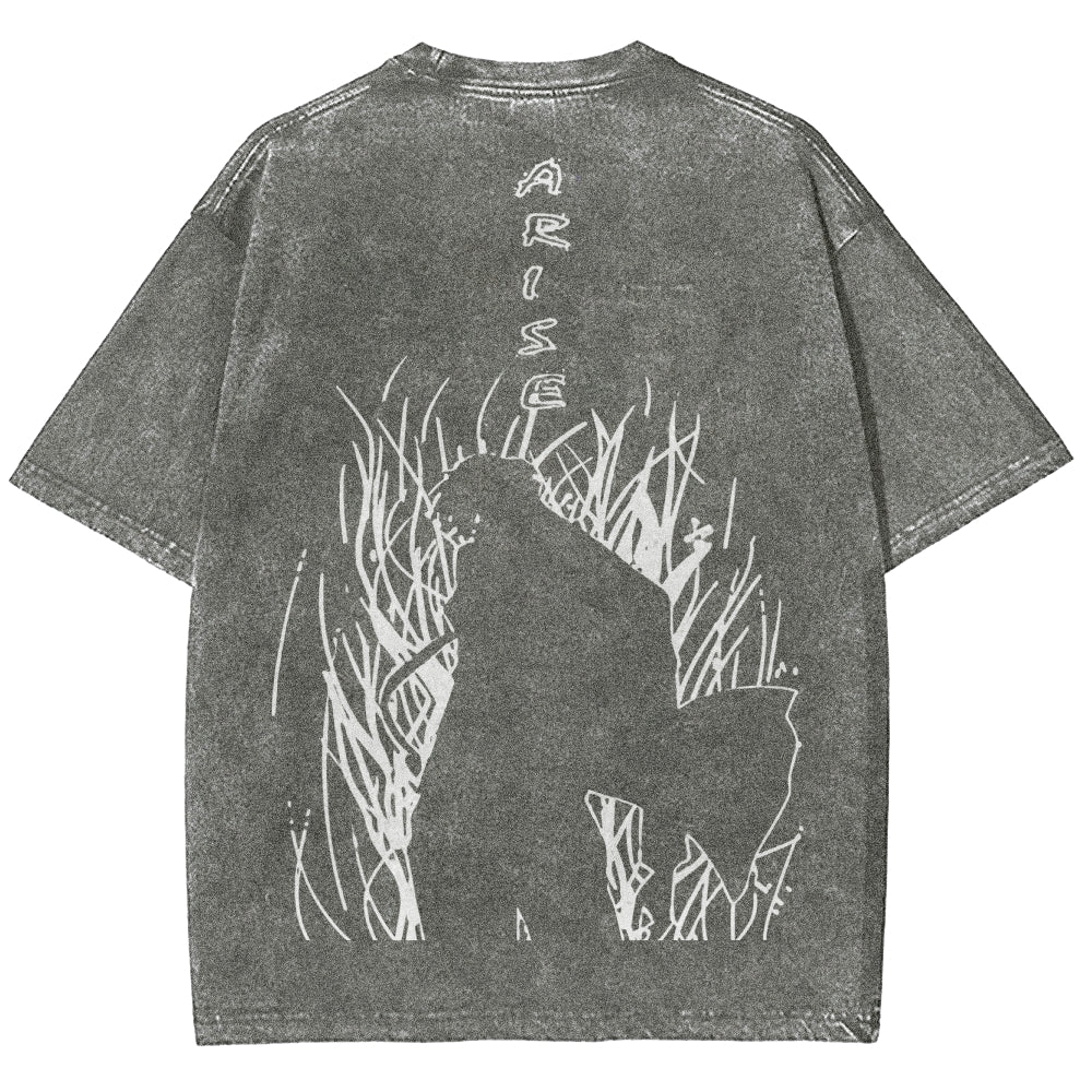 Camiseta Lavada Unisex Solo Leveling 2502007607
