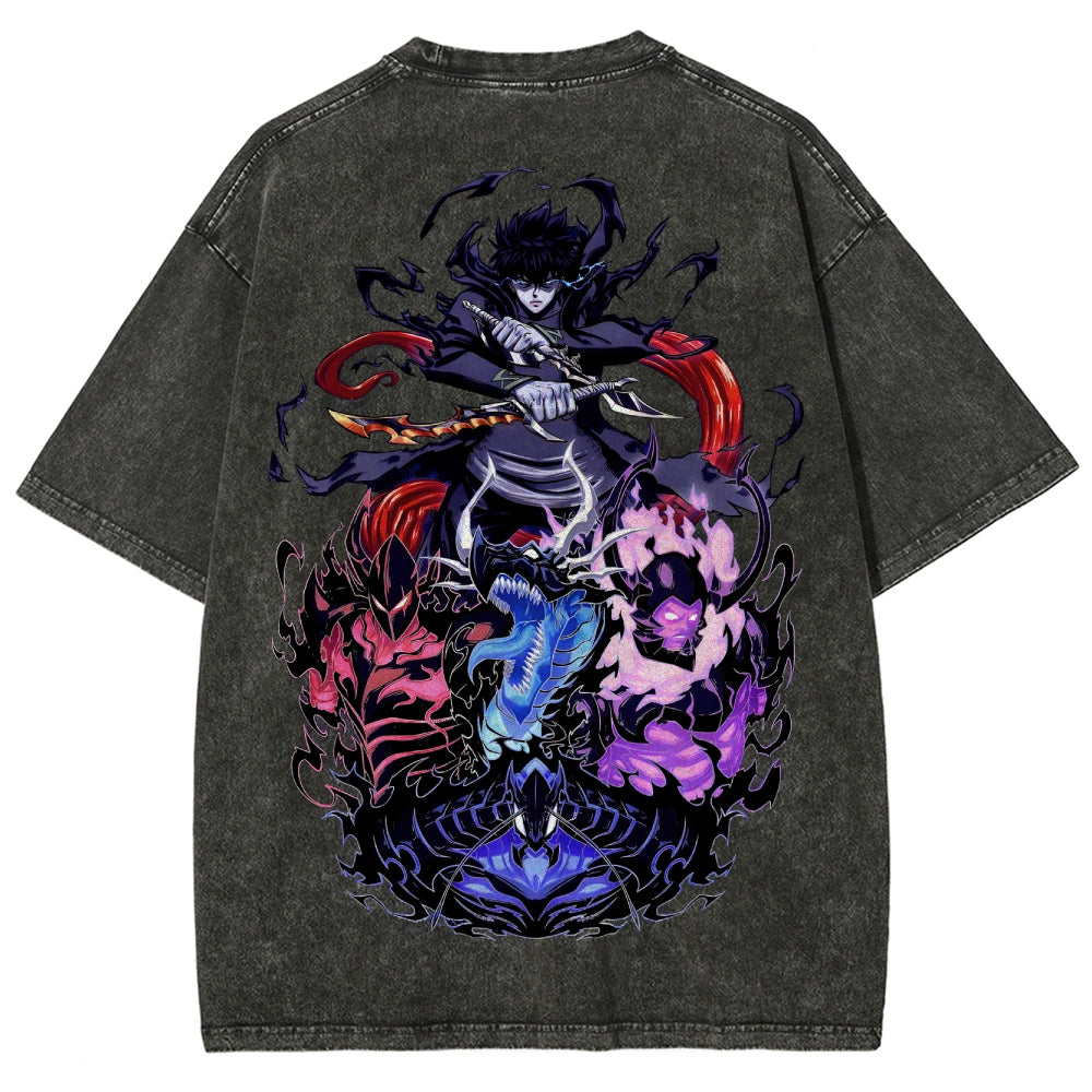 T-shirt unisexe délavé Solo Leveling 2502009647