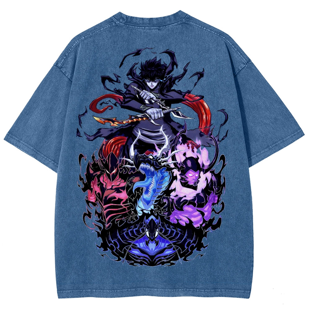T-shirt unisexe délavé Solo Leveling 2502009647