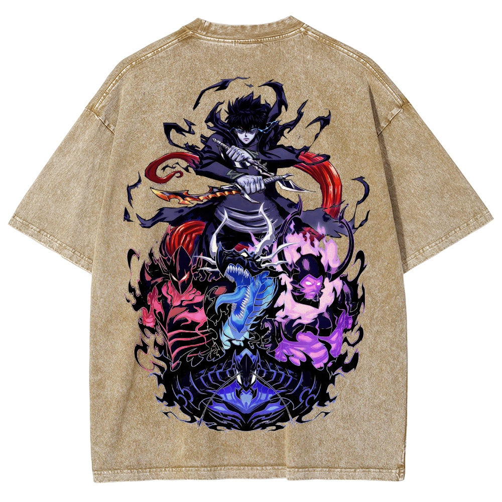 T-shirt unisexe délavé Solo Leveling 2502009647