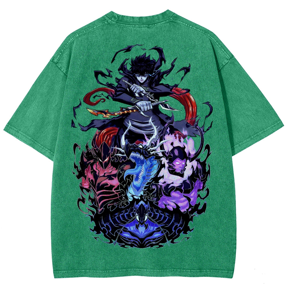 T-shirt unisexe délavé Solo Leveling 2502009647
