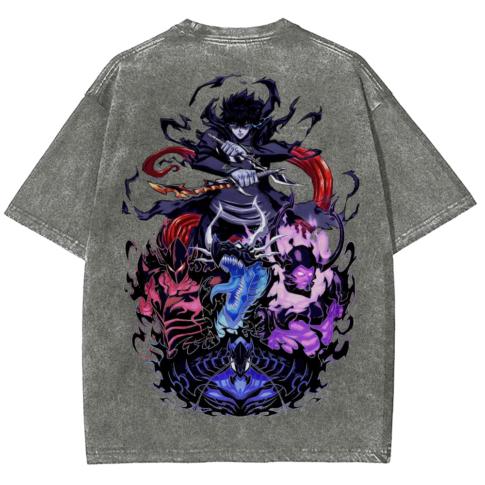 T-shirt unisexe délavé Solo Leveling 2502009647