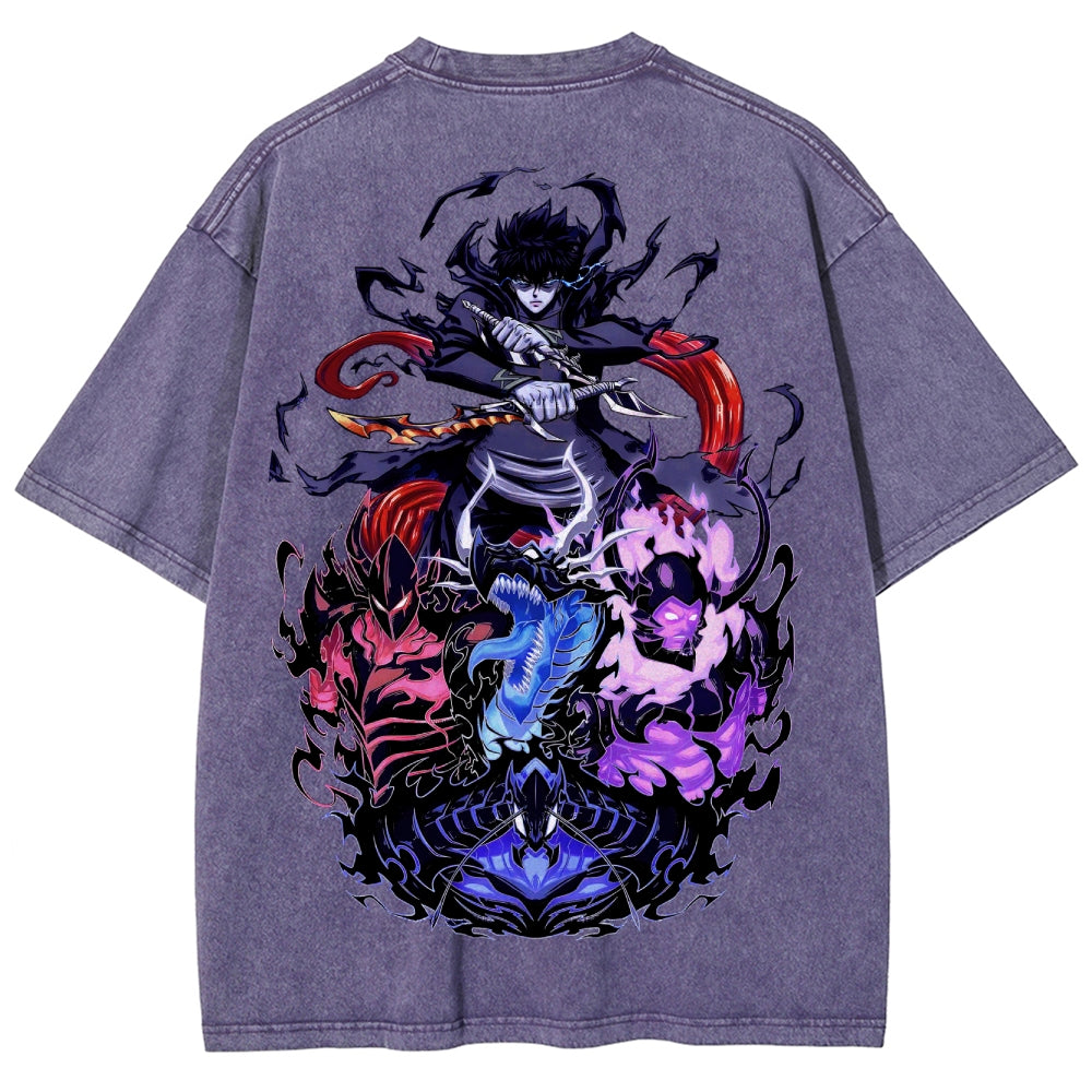 T-shirt unisexe délavé Solo Leveling 2502009647