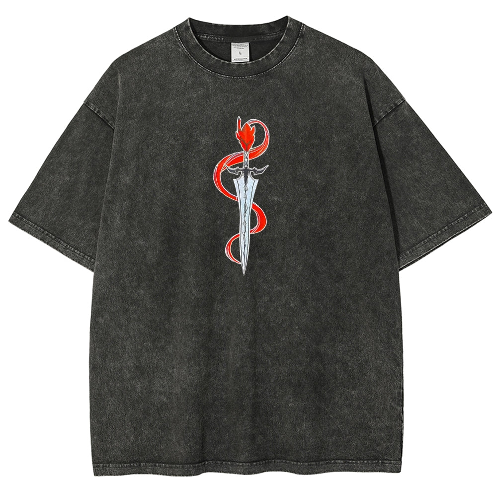 T-shirt délavé coupe unisexe Solo-leveling 2503010123