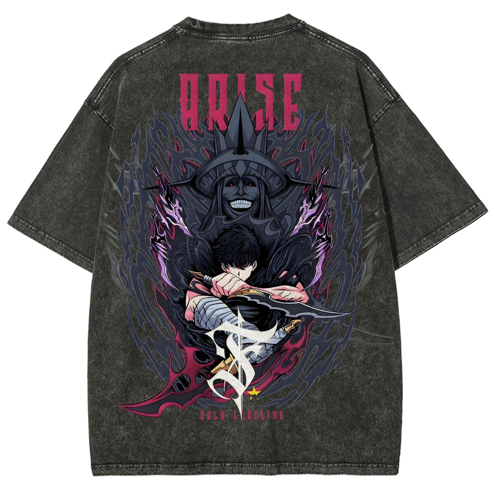 T-shirt unisexe délavé Solo-leveling 2503010752
