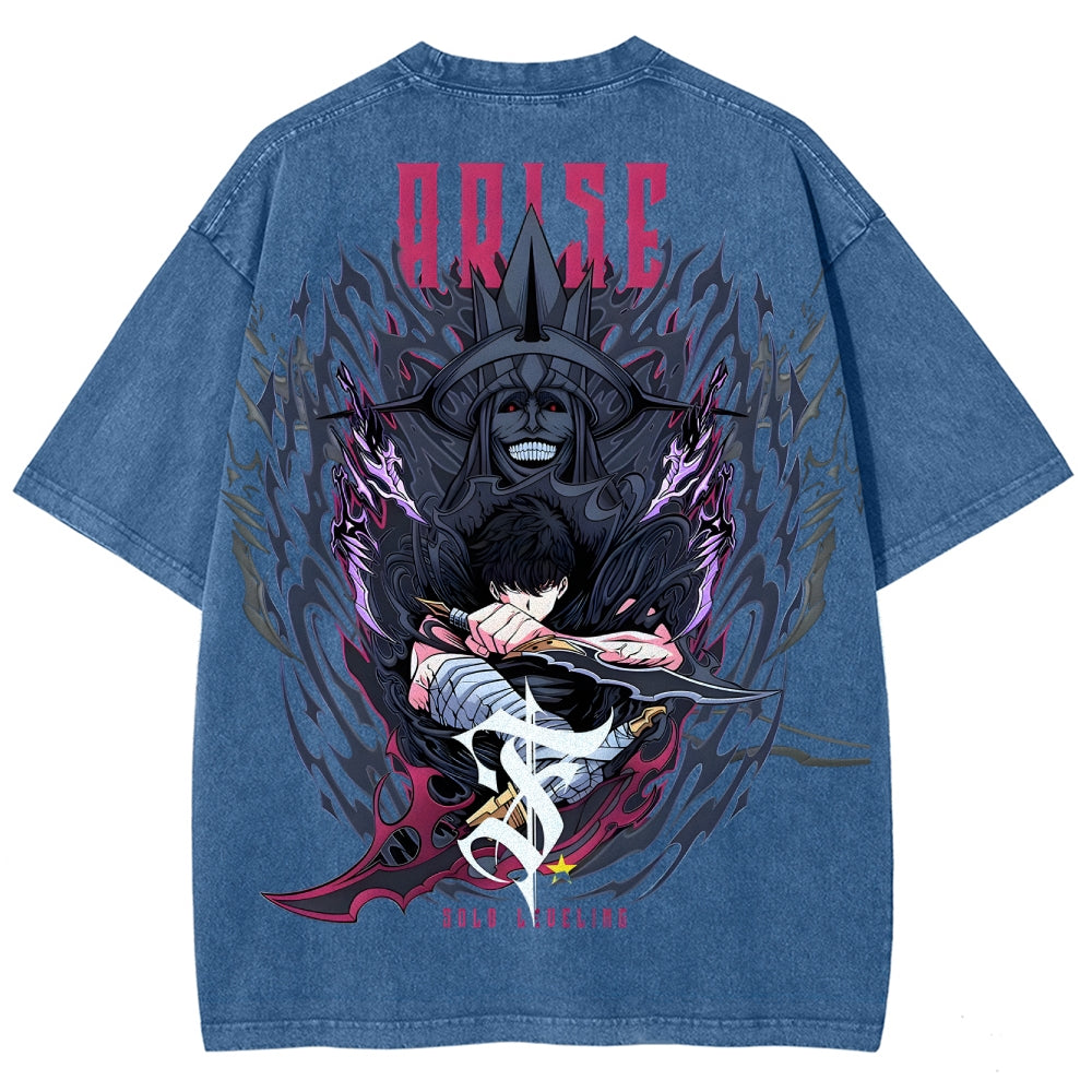T-shirt unisexe délavé Solo-leveling 2503010752