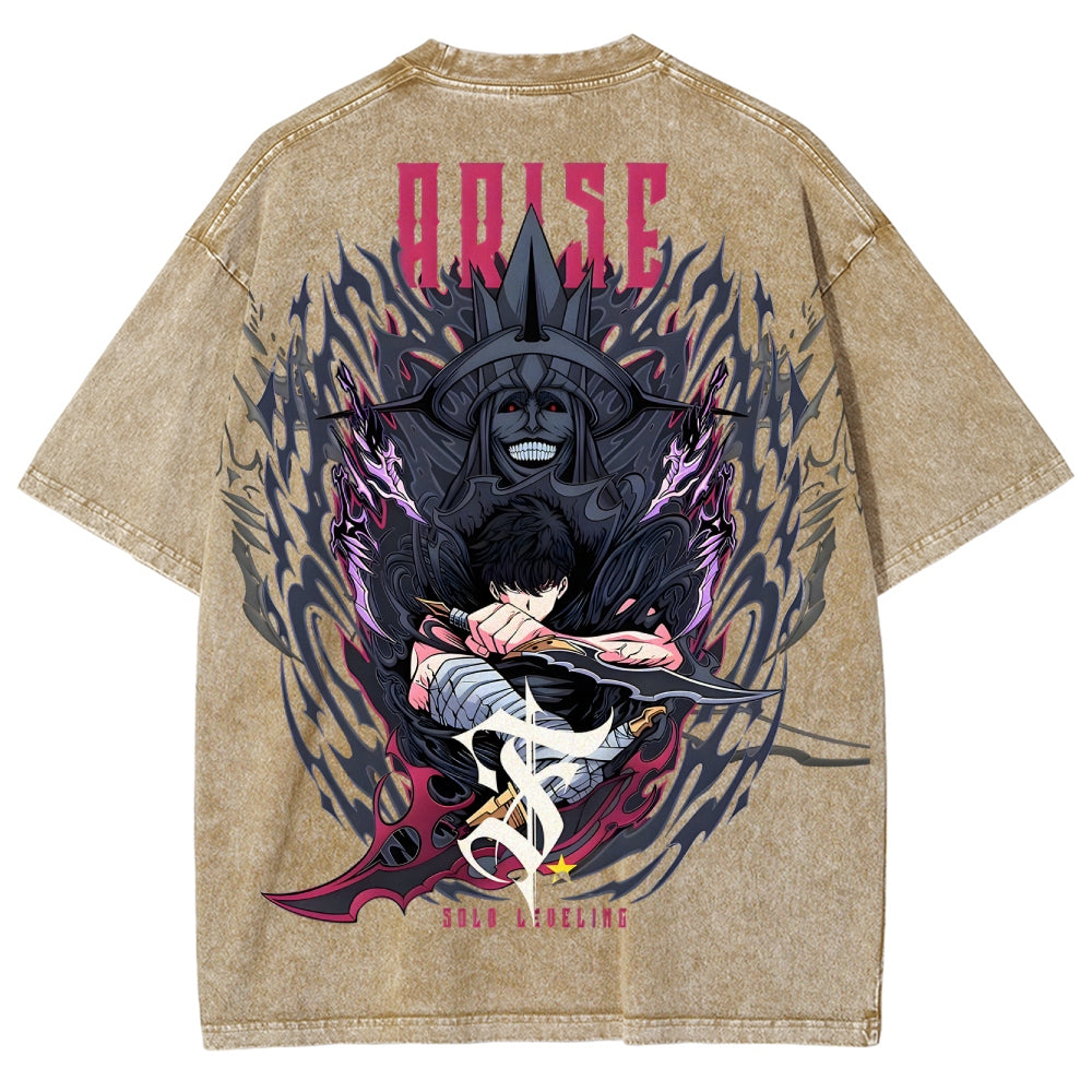 T-shirt unisexe délavé Solo-leveling 2503010752