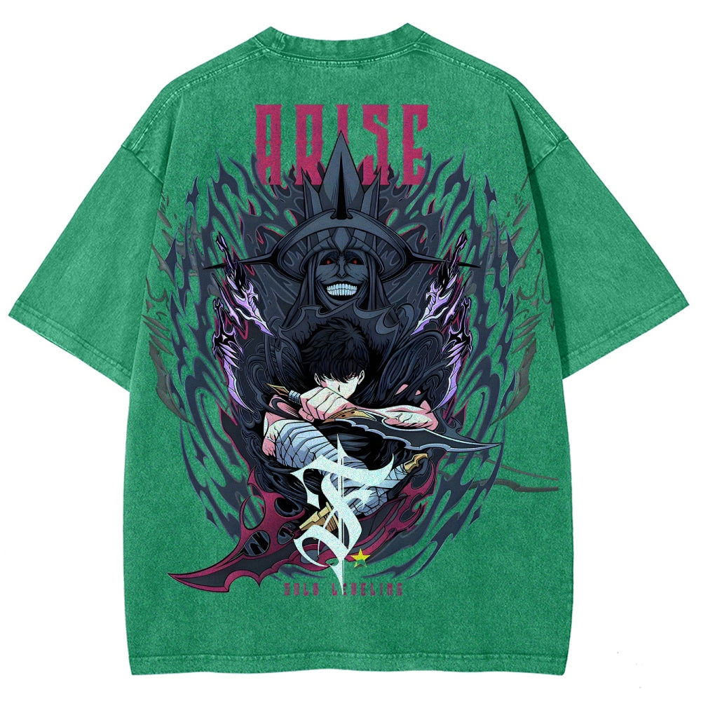 T-shirt unisexe délavé Solo-leveling 2503010752